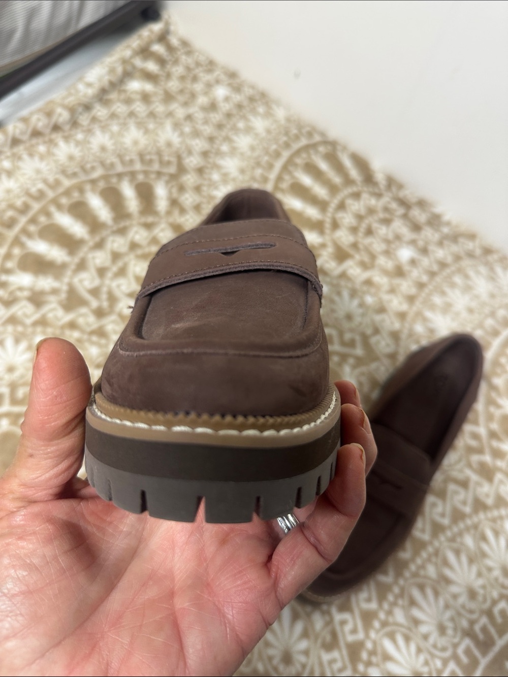 Toms Brown Lug Sole Penny Loafer - Picture 9 of 11